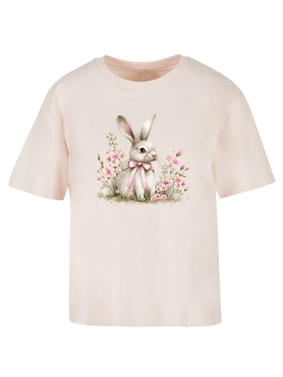 

Футболка F4NT4STIC Niedlicher Osterhase Mit Blumen, Rose/Pastel pink