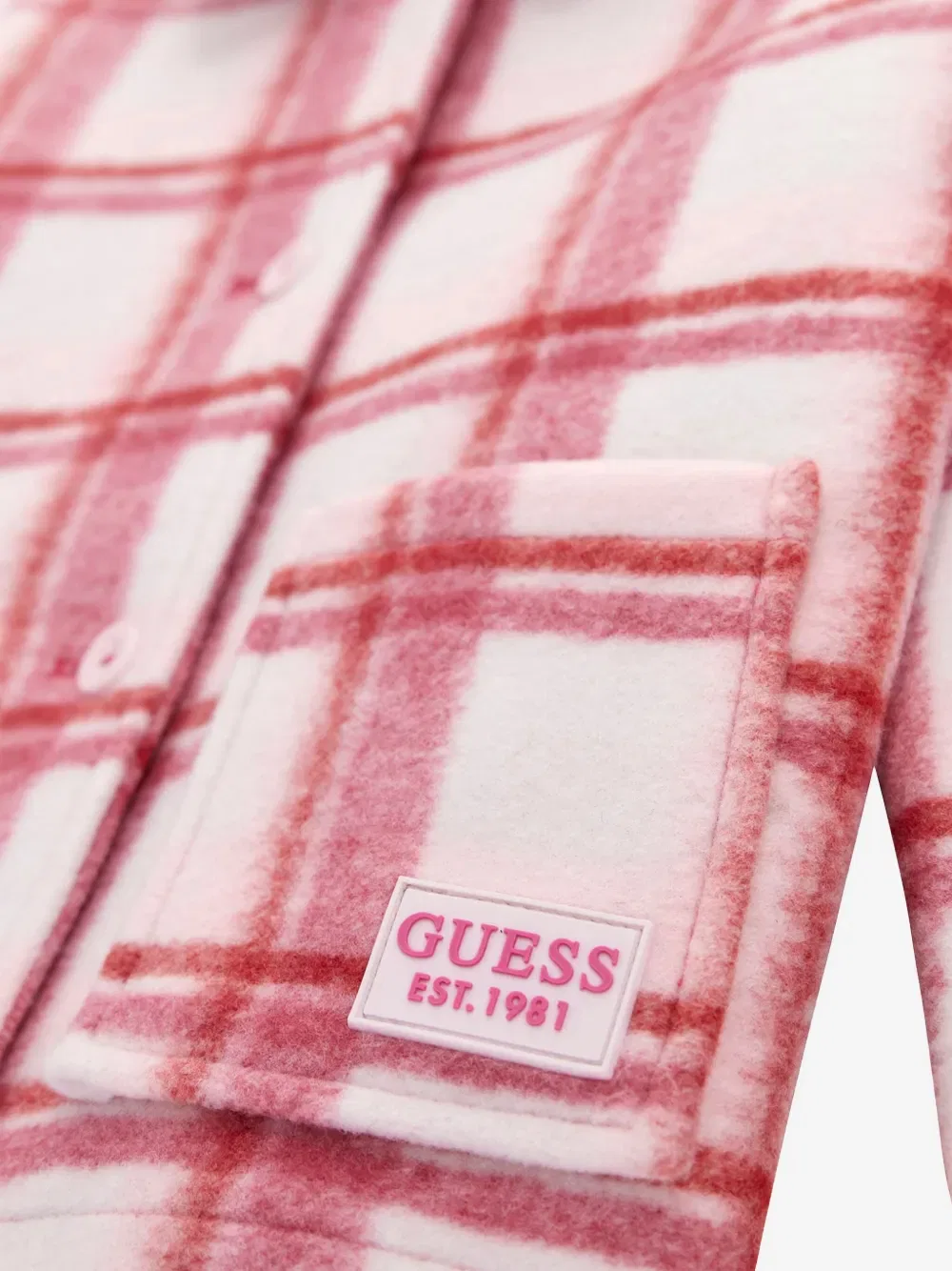 Куртка в клетку Guess Kids, розовый — фото 3