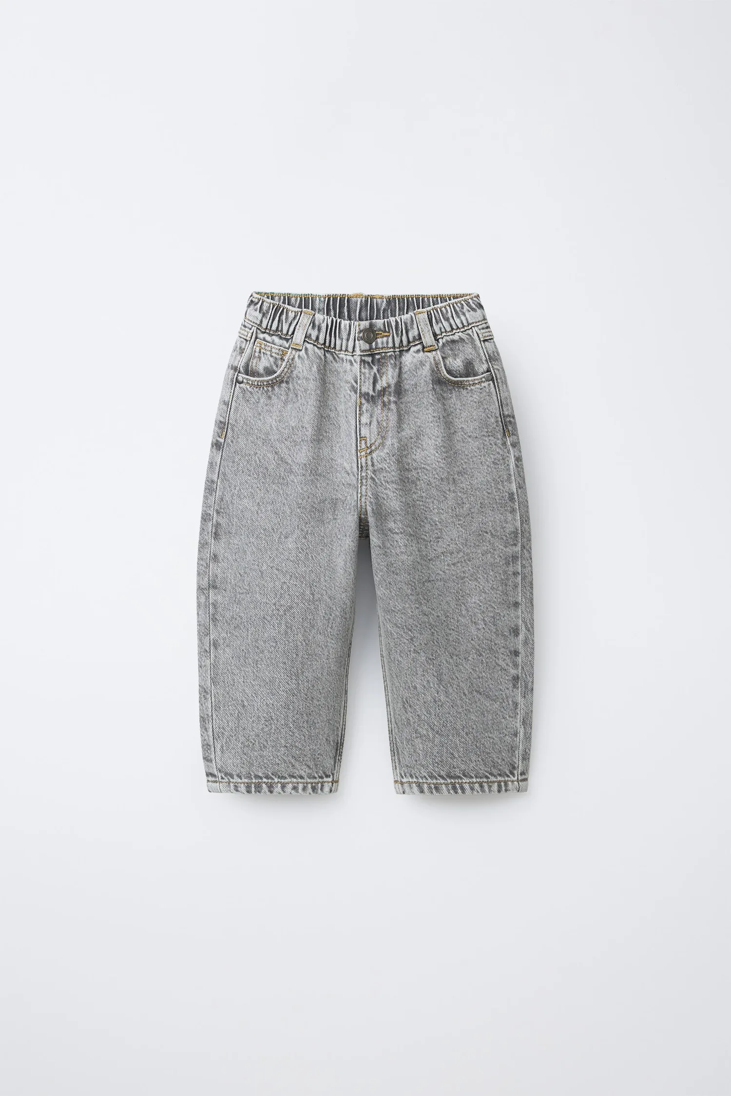 Свободные мешковатые джинсы с кислотным эффектом Zara, серый