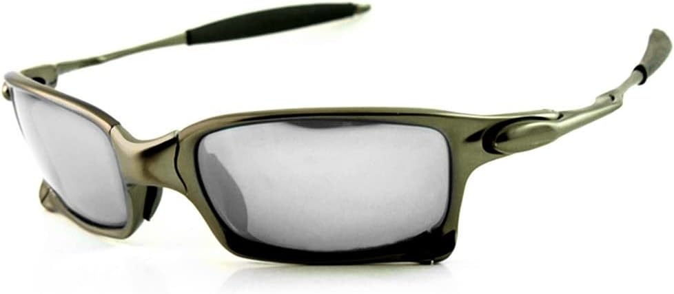 

Спортивные квадратные солнцезащитные очки Top Sports с поляризацией, оправой из сплава и металлическим покрытием, зеркальной линзой Iridium для езды на мотоцикле Jiggy Babe, Gun Silver