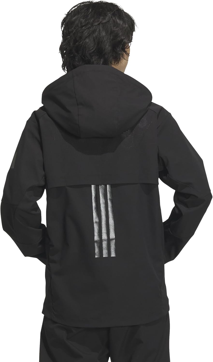 Мужская толстовка Adidas KQD65, премиум-класса, спортивный крой, эластичная ткань, застежка-молния по всей длине, черный — фото 2