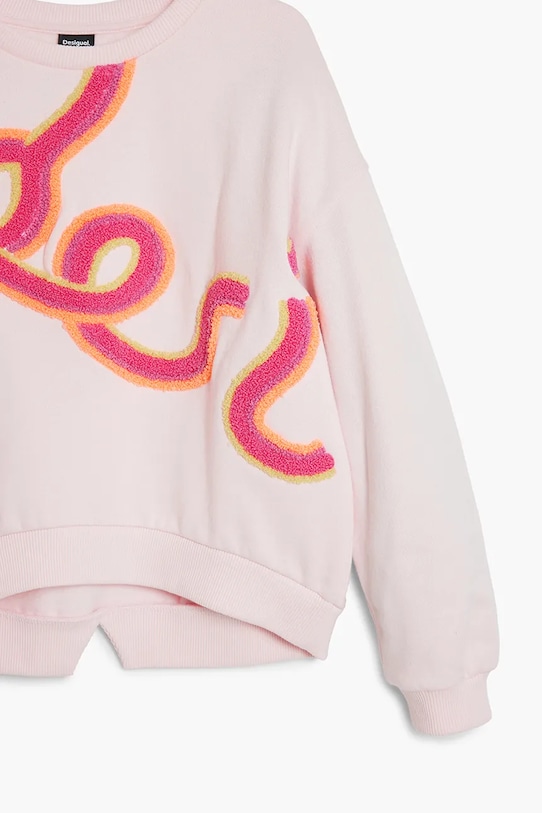 Детская хлопковая толстовка Desigual, розовый — фото 4