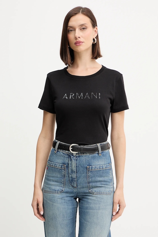 

Хлопковая футболка Armani Exchange, черный