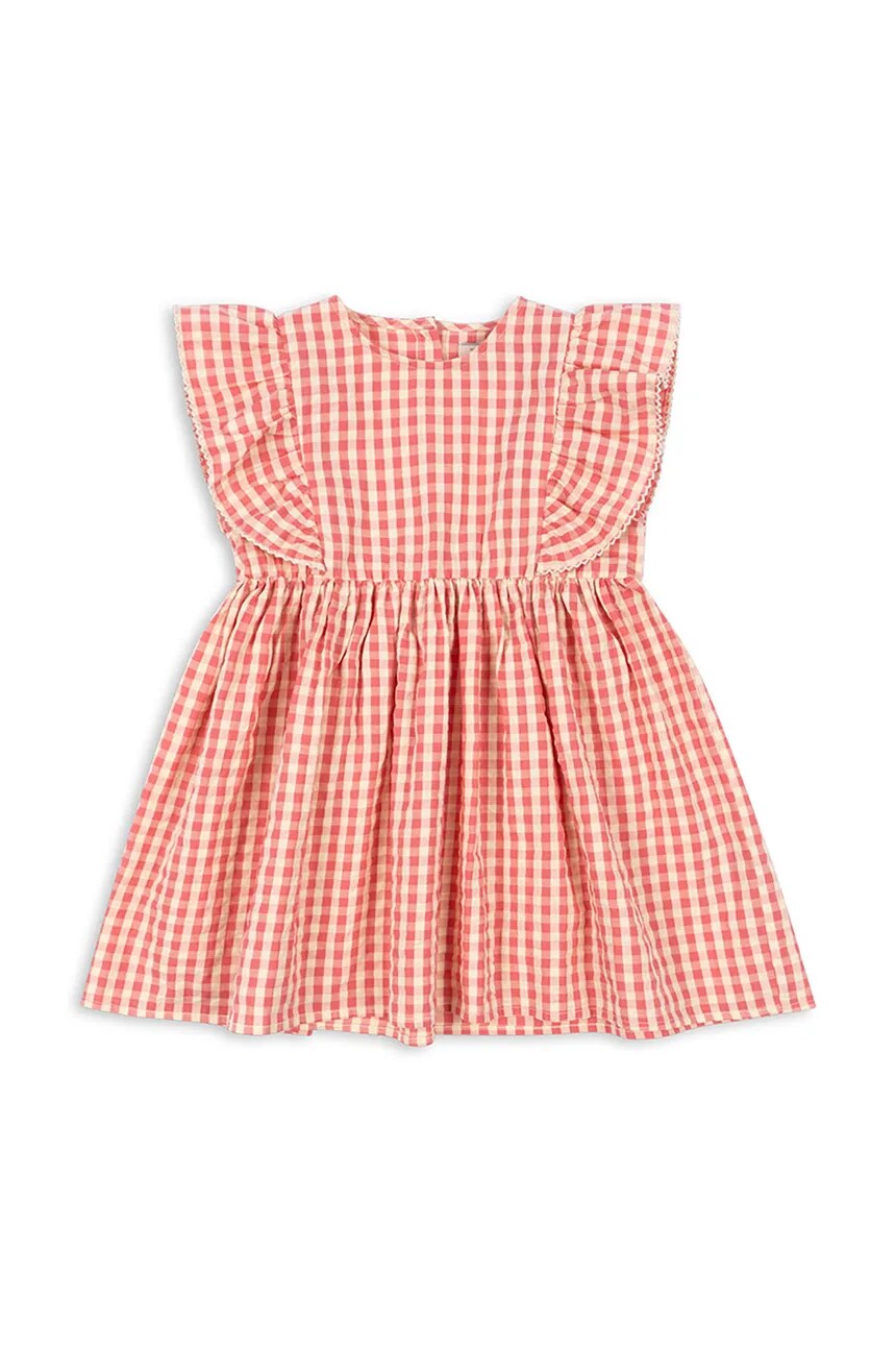 

Хлопковое платье детское KIM FRILL DRESS GOTS Konges Sløjd, розовый