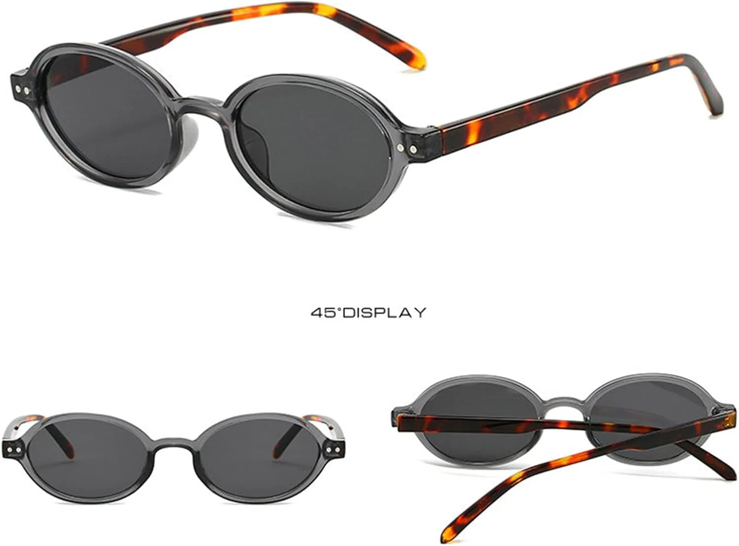 

Солнцезащитные очки Helena Retro Small Round для мужчин и женщин, модные круглые солнцезащитные очки с заклепками, черные, с защитой от УФ-излучения UV400, C9