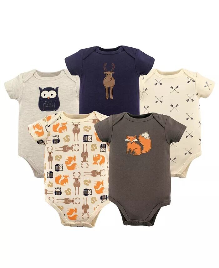 

Хлопковые боди для маленьких мальчиков, 5 шт., Лесной Hudson Baby, зеленый