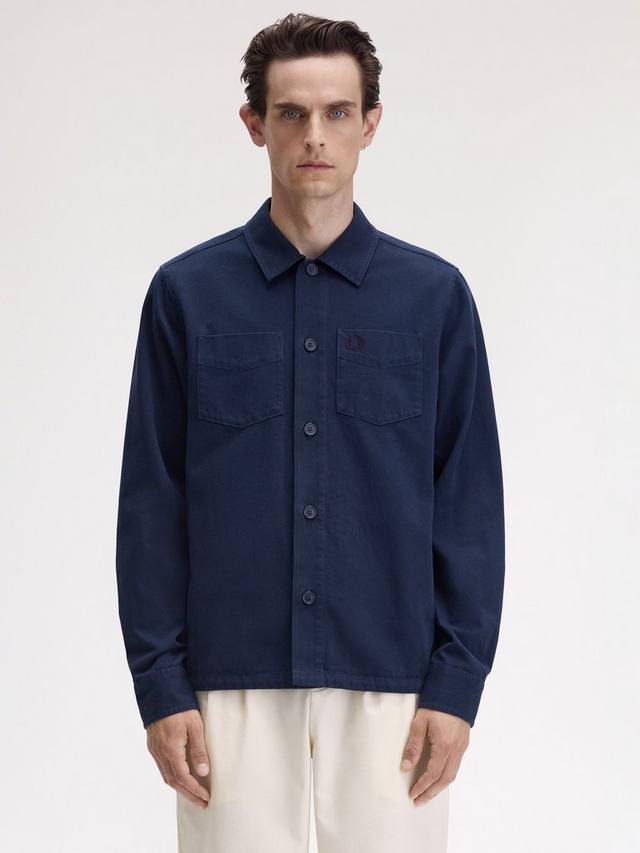 

Хлопковая рубашка-оверсайз Regular Fit из твила Fred Perry, Tennis Blue