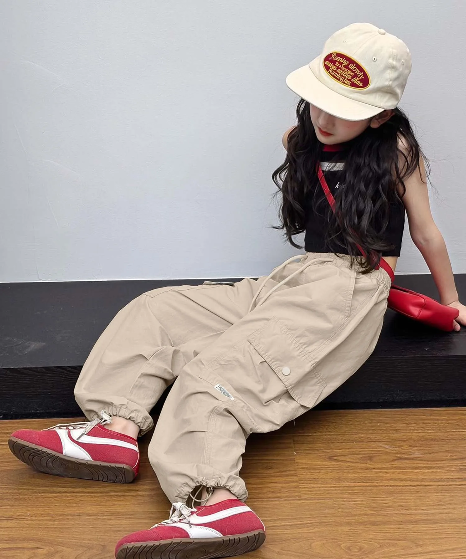 Брюки-карго на завязках Aimoha Kids, beige — фото 4
