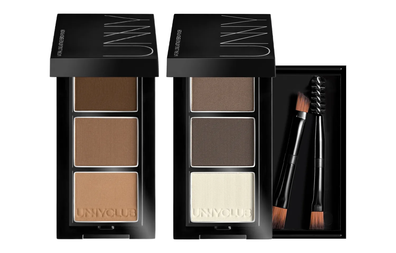 UNNY CLUB Палетка для бровей UNNY Soft Contouring Tricolor, 0,9 г*3, #Coffee Brown+#Black Tea Grey