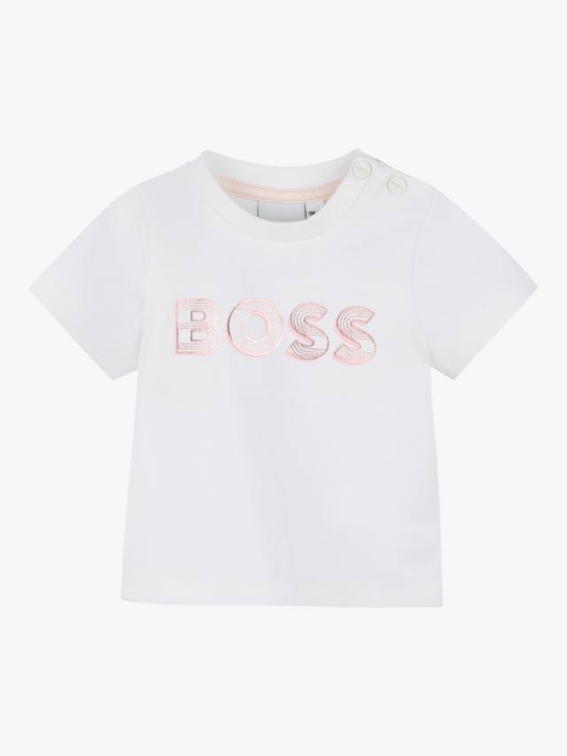 

Футболка из органического хлопка с логотипом boss baby HUGO BOSS, белый