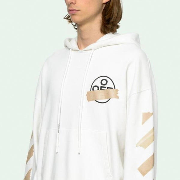 Толстовка arrows sketch mens logo loose sweater tape Off-White, белый — фото 3