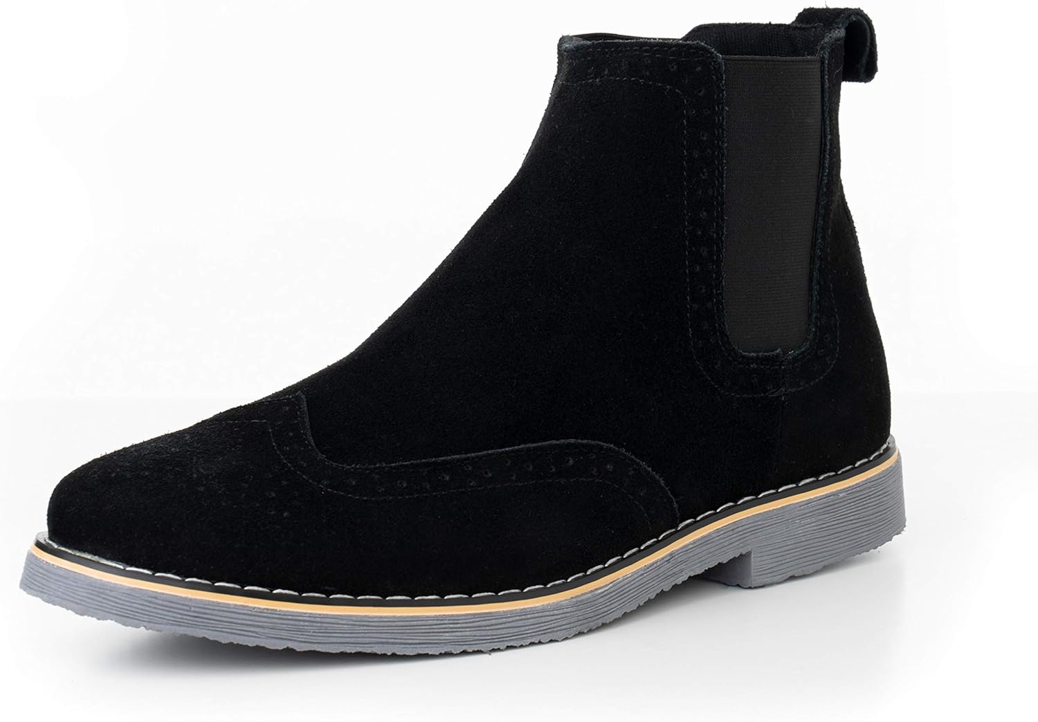 

Мужские челси-бутсы Alpine Swiss из натуральной замши, классические ботинки на щиколотку с крылатым носком, черный