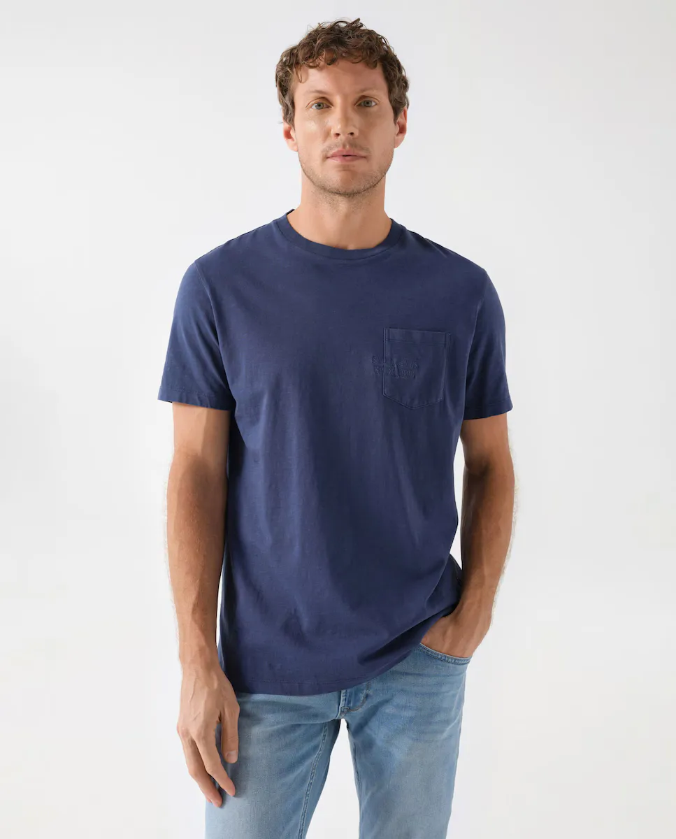 

Мужская синяя футболка с коротким рукавом Salsa Jeans, синий