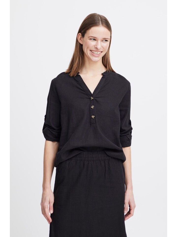 

Блуза b.young Shirtbluse BYFALAKKA SHIRT - 20814549 Shirt aus Leinenmix, цвет black denim