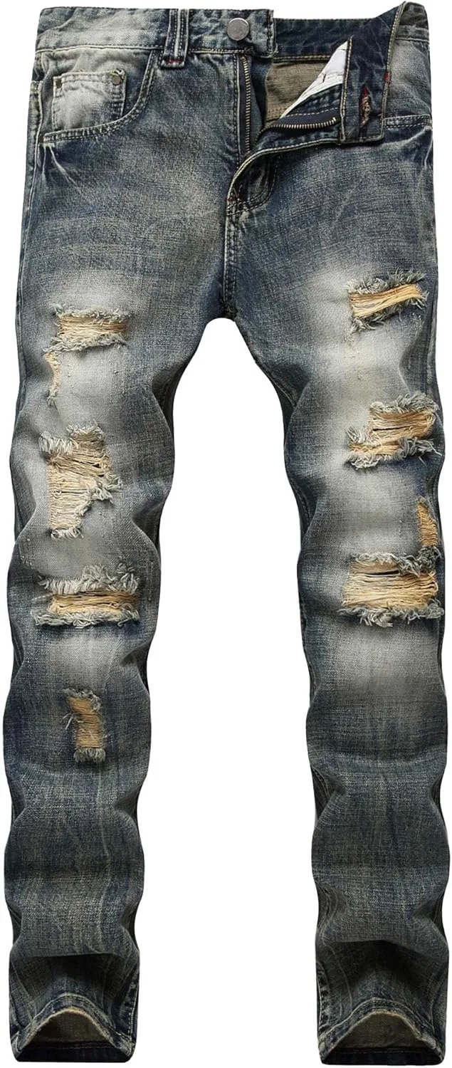 Джинсы с рваными элементами, Slim Fit, черный