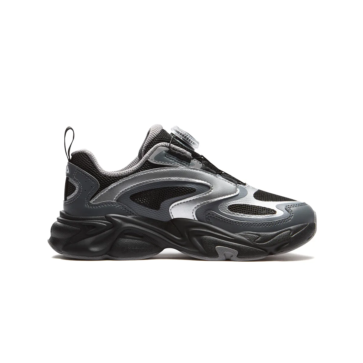 FILA KIDS Heritage FHT Synthetic Leather, Textile Cushioning Breathable детские кроссовки для бега Black/Space Silver Kids' — фото 3