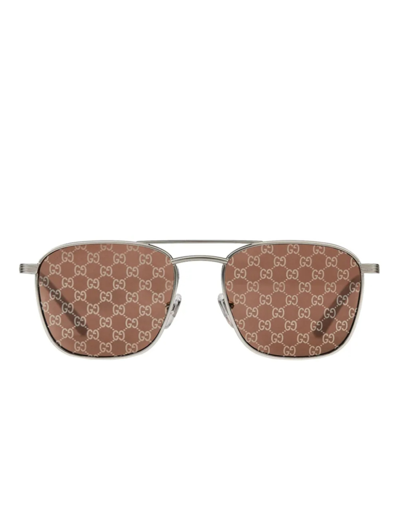 

Солнцезащитные очки в квадратной оправе Gucci Eyewear, серебряный
