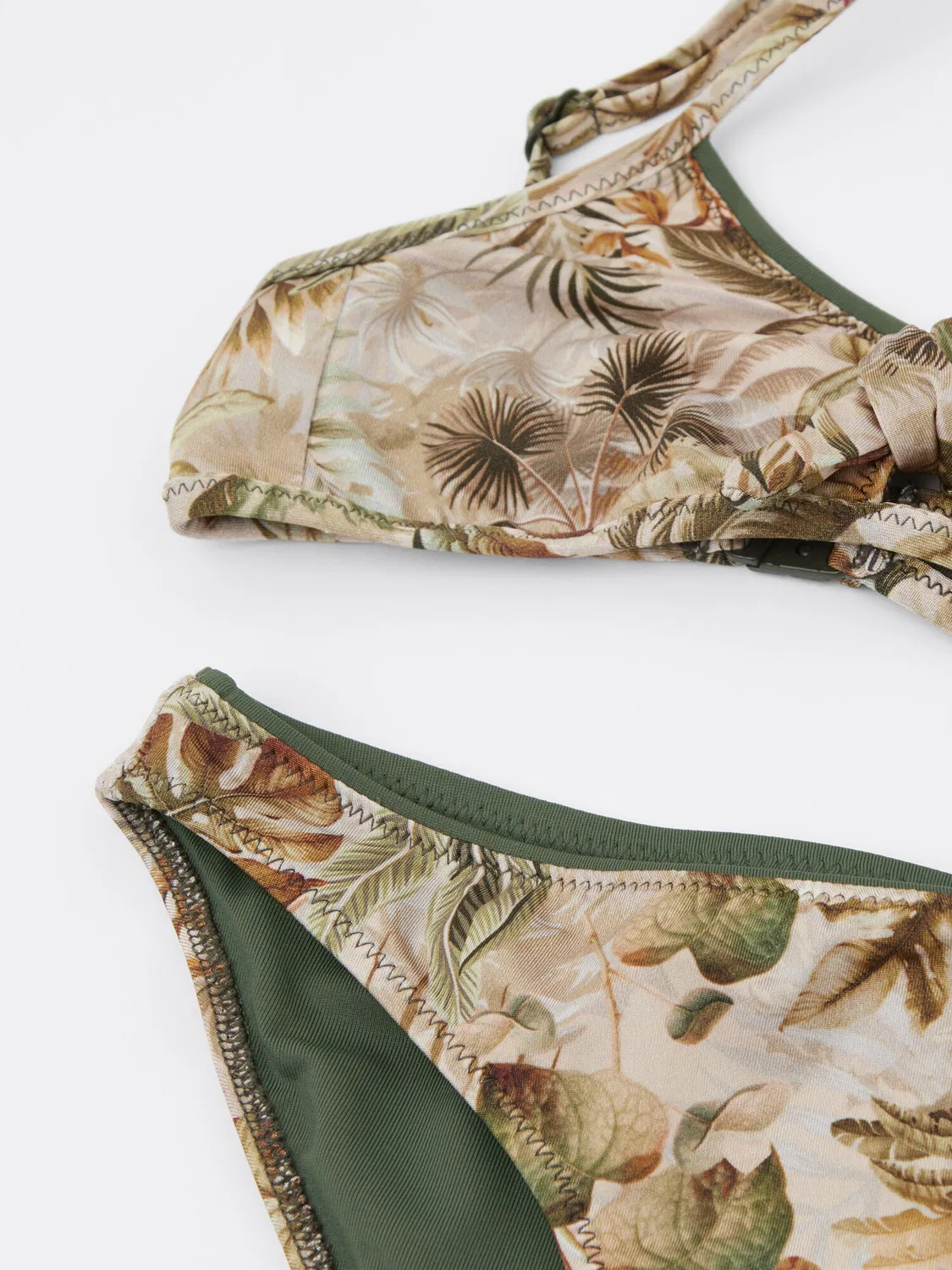 Calzedonia Треугольное бикини Tropical Foliage в цвете: бежевый, кремовый — фото 3