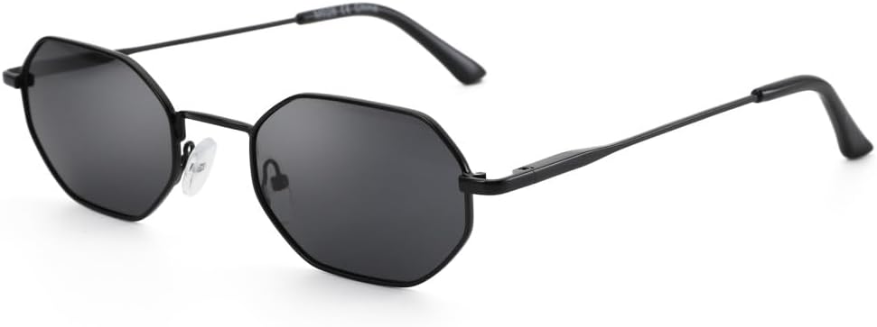 

Ретро-солнцезащитные очки с поляризованным стеклом в форме многоугольника для женщин, металлические, с защитой от УФ-излучения UV400; мужские солнцезащитные очки с защитой от бликов UV400; очки для вождения VFDHN, 05 Bk Grey