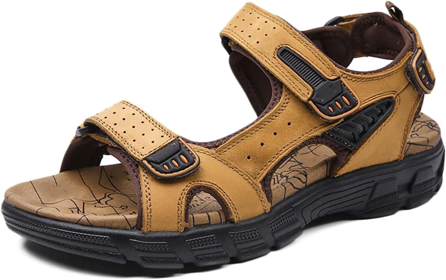 

Мужские походные сандалии для прогулок на открытом воздухе, кожаные пляжные туфли, водонепроницаемые сандалии для рыбалки Hnvavq, B