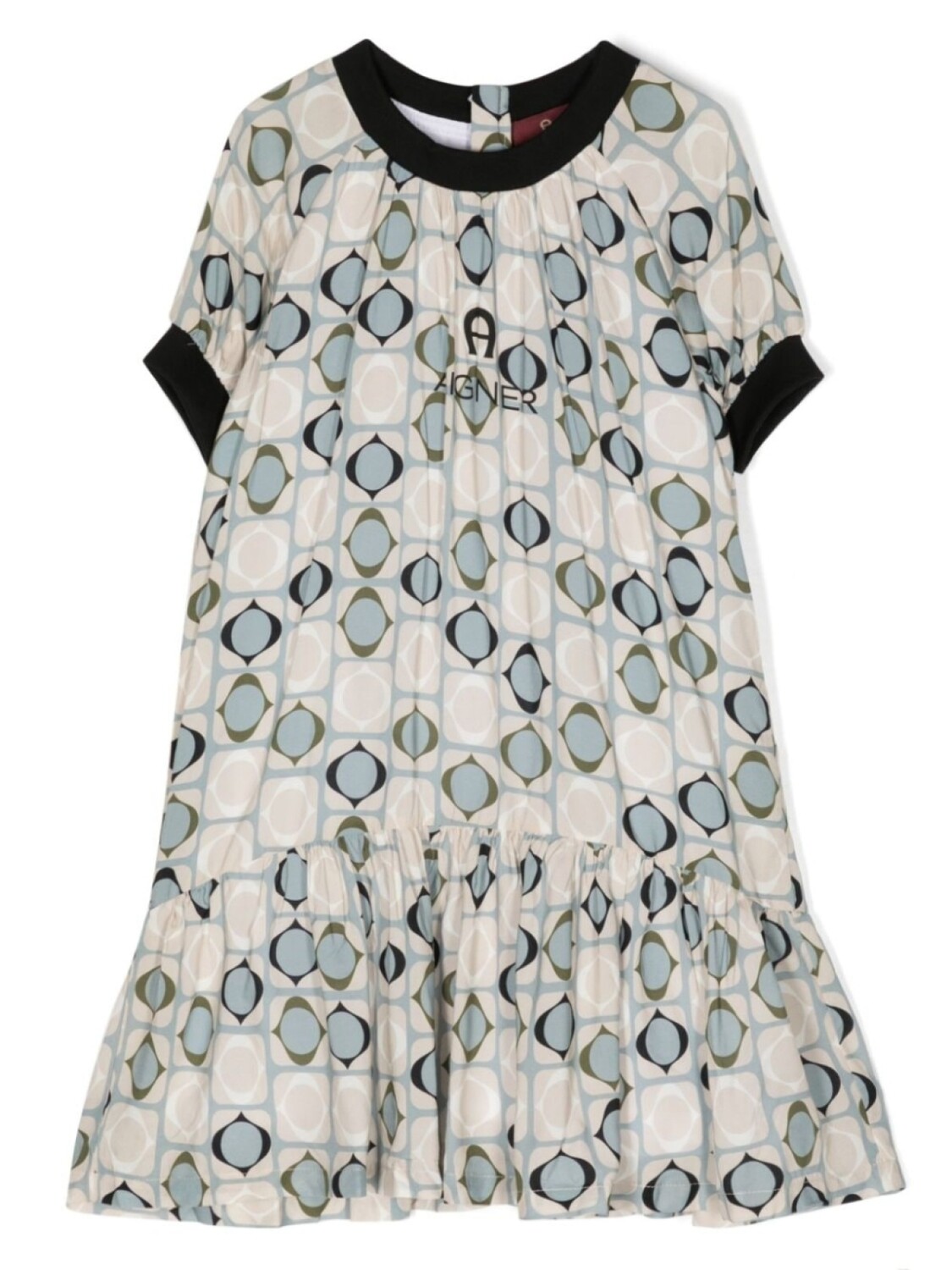 

Aigner Kids платье с заниженной талией и геометричным принтом, мультиколор