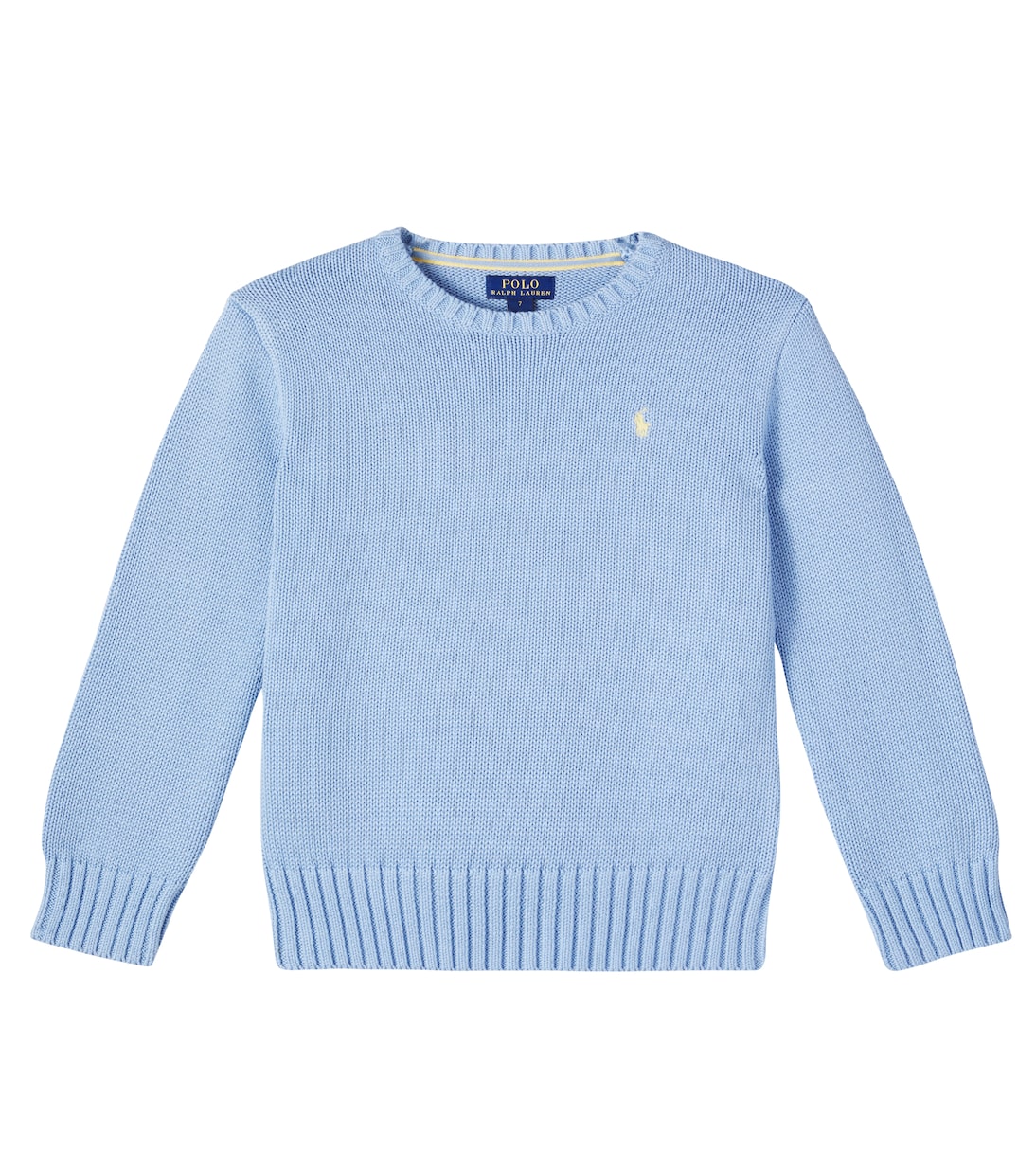 

Хлопковый свитер с логотипом Polo Ralph Lauren Kids, Chambray Blue