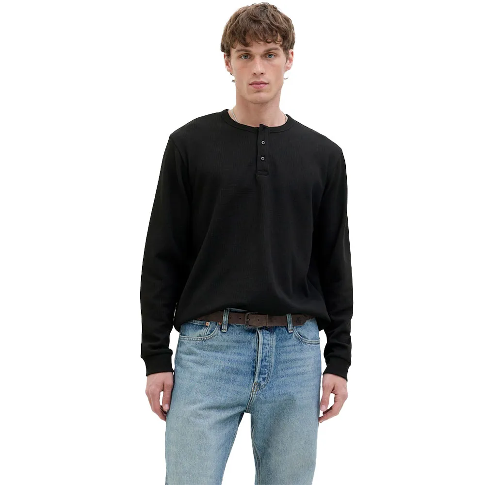 

Лонгслив Jack & Jones Dover Henley, черный
