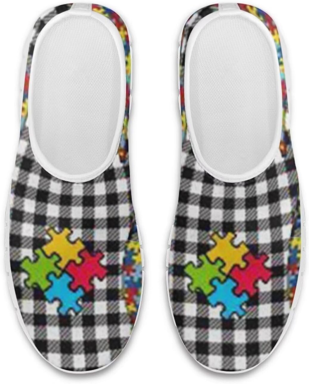 

Лоферы без шнурков для женщин и мужчин Estailounic, Checkerboard Autism