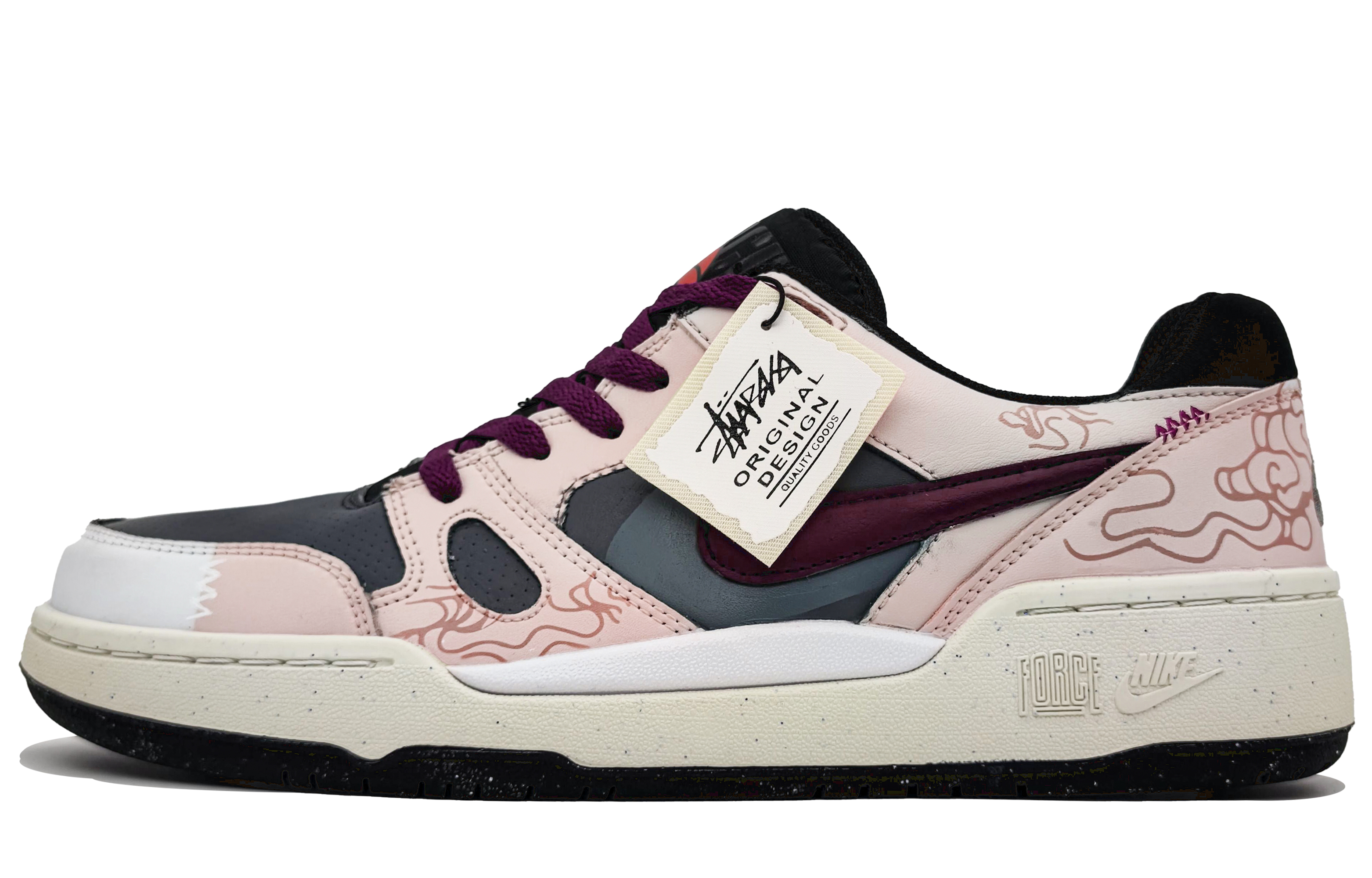 

Nike Кроссовки для скейтбординга Full Force с антискользящим покрытием, износостойкие, мужские, молочно-розовые