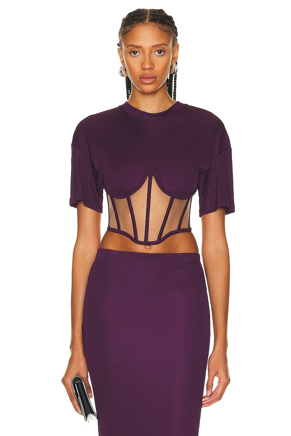 

Топ Rta Short Sleeve Corset, цвет Grape