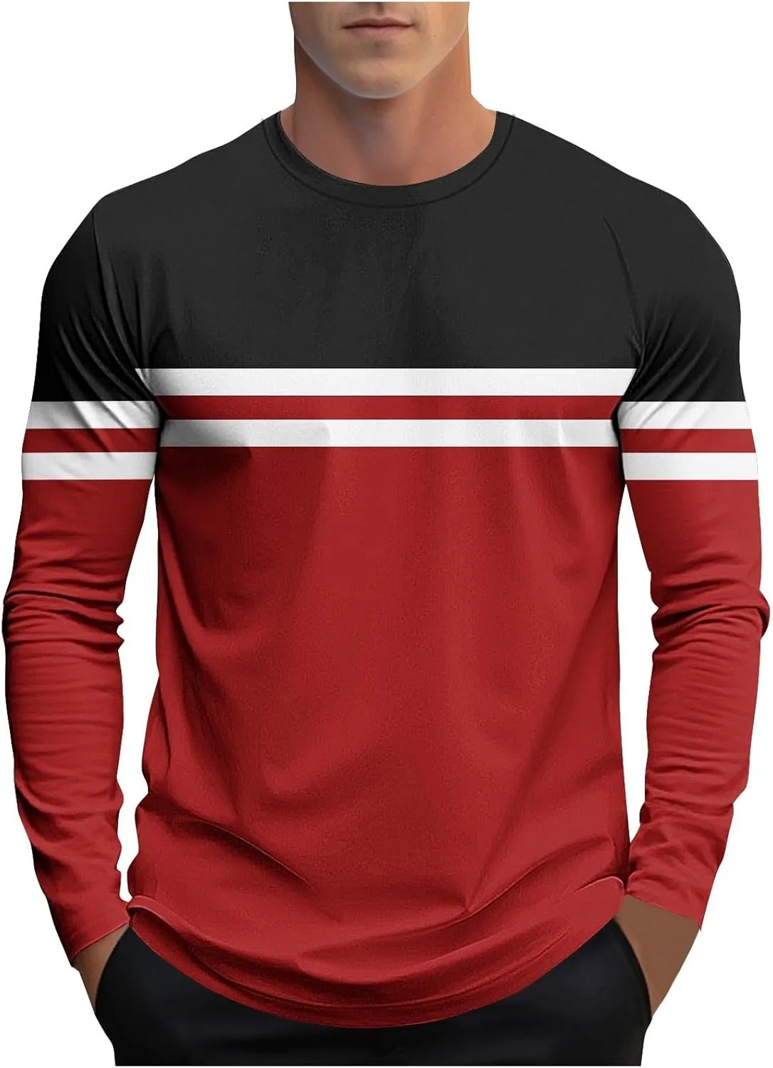 

Мужская футболка с длинным рукавом для бега и тренировок, принт boat neck