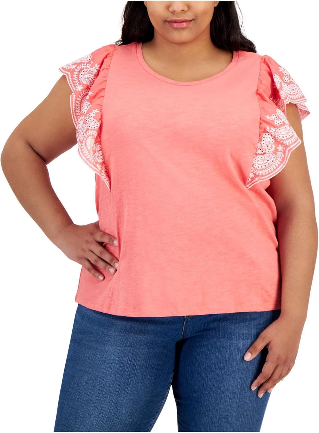 

Женский топ Tommy Hilfiger с вышитыми люверсами и рукавами-крылышками, Coralie