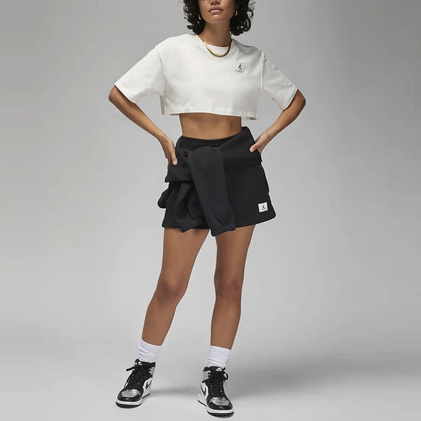 Футболка (WMNS) Air Jordan Sport Cropped T-Shirt 'White', белый — фото 3