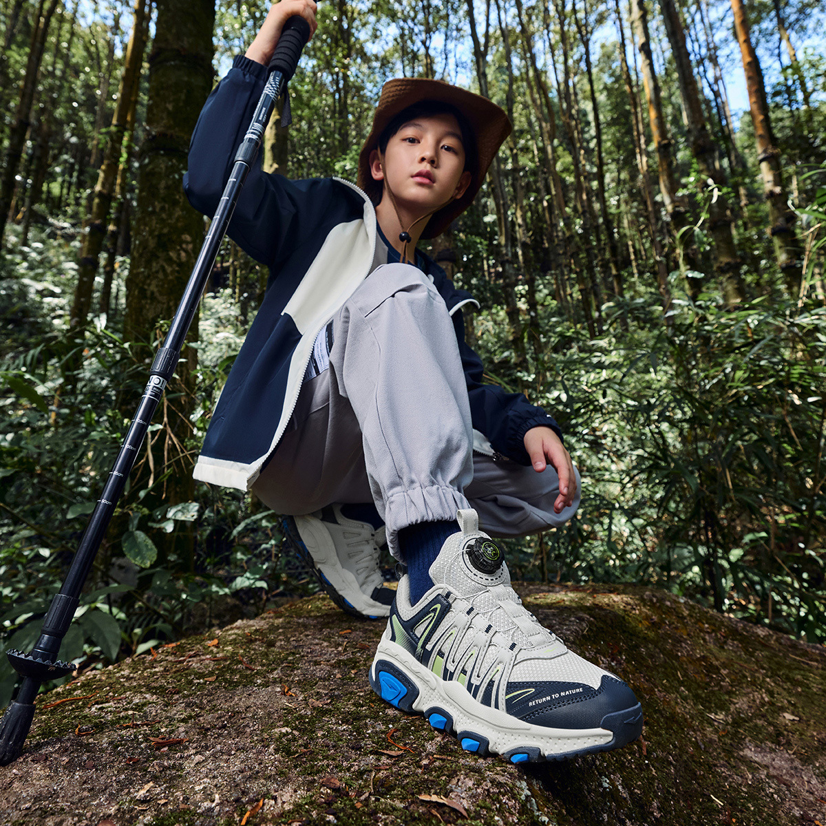 ERKE KIDS Повседневная обувь Pioneer Anti Slip Wear Resistant Low Top для подростков, серо-голубой — фото 4