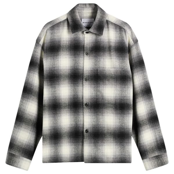 

Рубашка Mki из шерсти в клетку Mki Miyuki-Zoku, off белый & черный