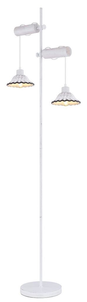 

Торшер Globo Lighting, беленый металл, белое дерево, белая керамика, черный, белый текстильный кабель, кулисный переключатель на кабеле, регулируется по высоте, 2 переключателя, можно включать отдельно, ДхШхВ: 520х250х1680мм, без 2x E27 40Вт 230...