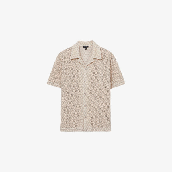 

Сорочка из хлопковой смеси с вязаным узором Sterling Reiss, цвет oatmeal