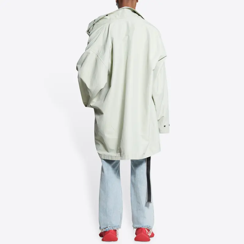 Пальто-парка мужское светло-бежевое Balenciaga, светло-бежевый — фото 4