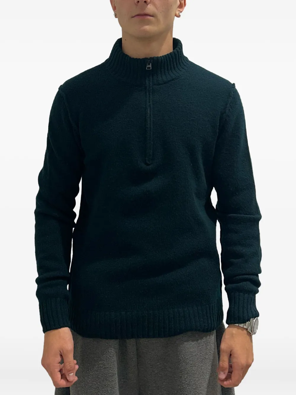 

Свитер с воротником на молнии Rayne 1896, зеленый