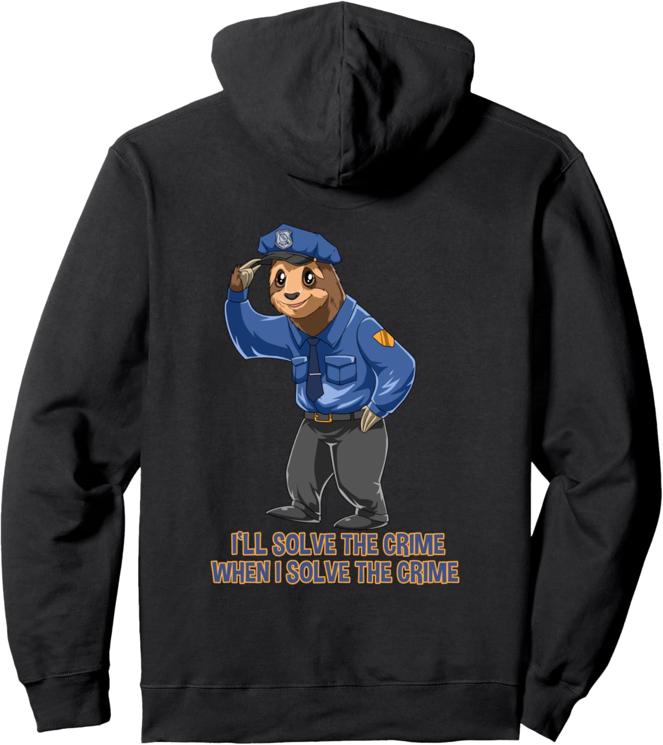 

Забавная толстовка с изображением ленивца, полицейского, детектива и полицейского Police Sloth Hoodie, черный