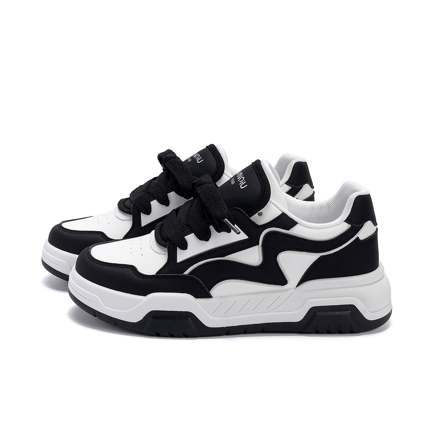 HUANQIU Кроссовки для скейтбординга мужские Synthetic Leather Lightweight Coverage Low top White Black — фото 3