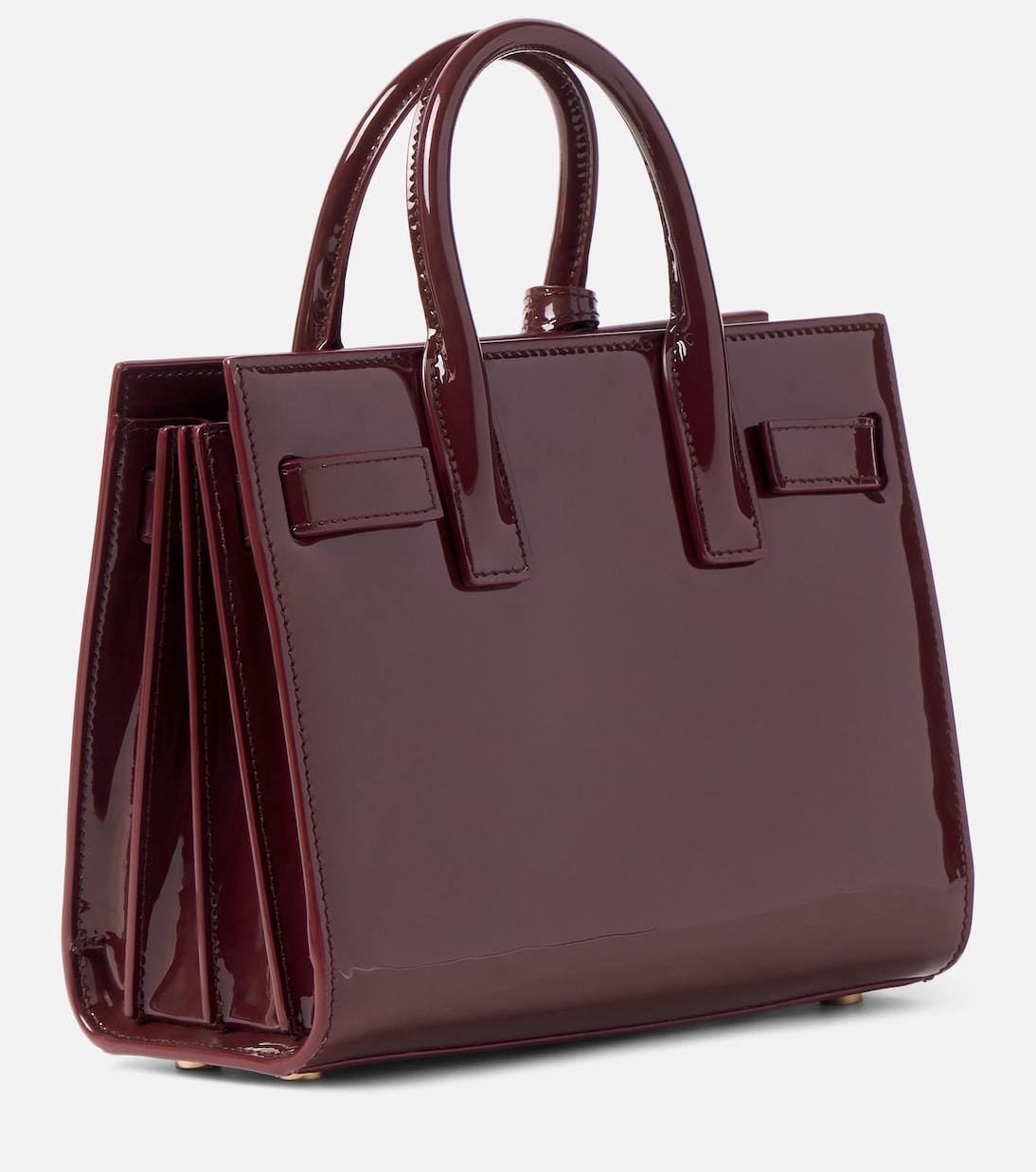 Сумка Sac De Jour Nano из лакированной кожи Saint Laurent, Dark Red Wine — фото 4