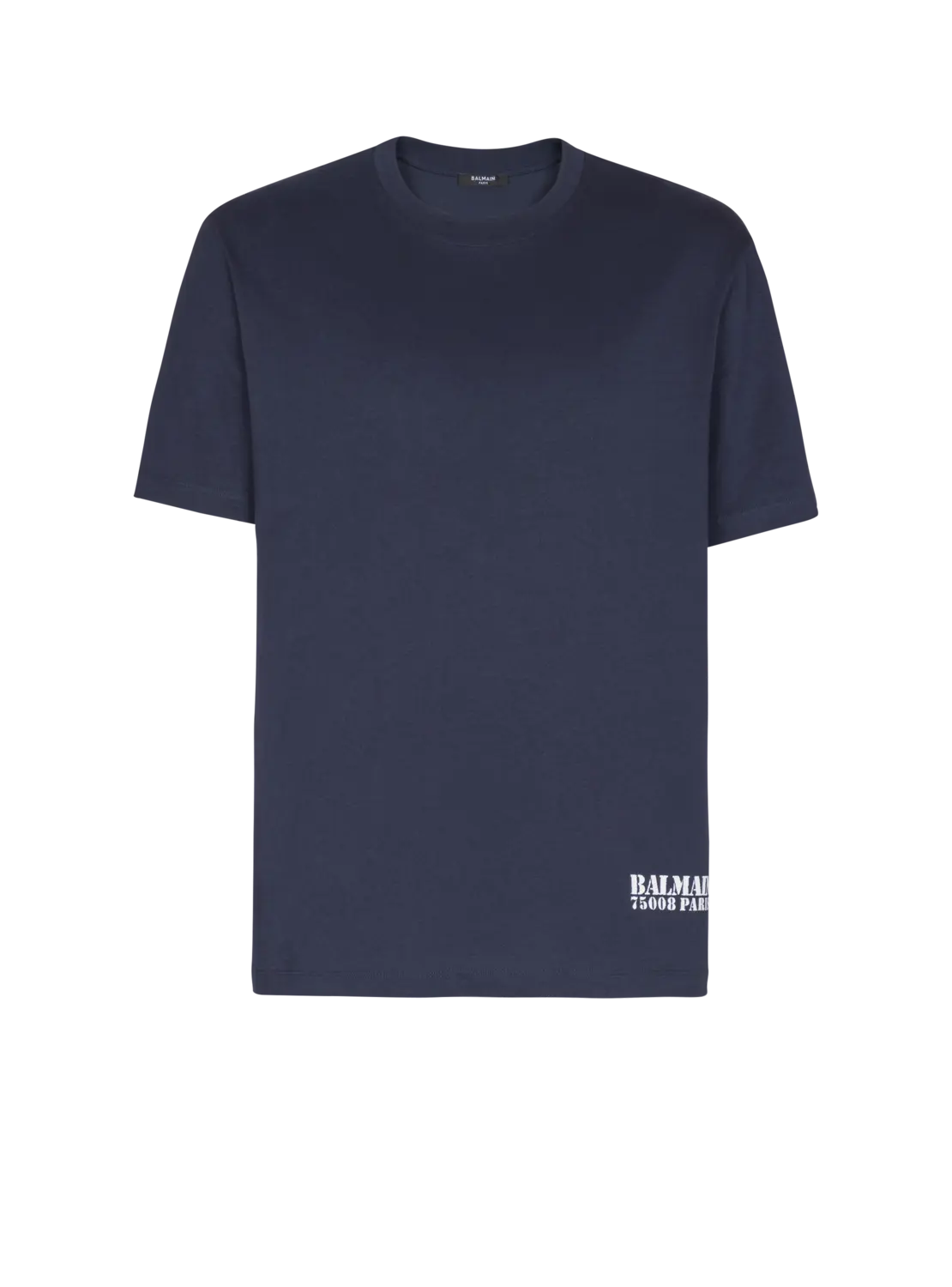 

Футболка с принтом Small Balmain Stamp, бежевый/белый/темно-синий/черный