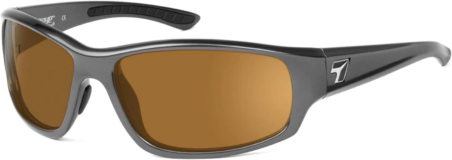 

7 EYE RAKE Full Wrap Модные солнцезащитные очки унисекс, идеально подходят для отдыха на природе, 100% защита от UVA + UVB лучей, Glossy Black Frame/Sharpview Copper Lenses