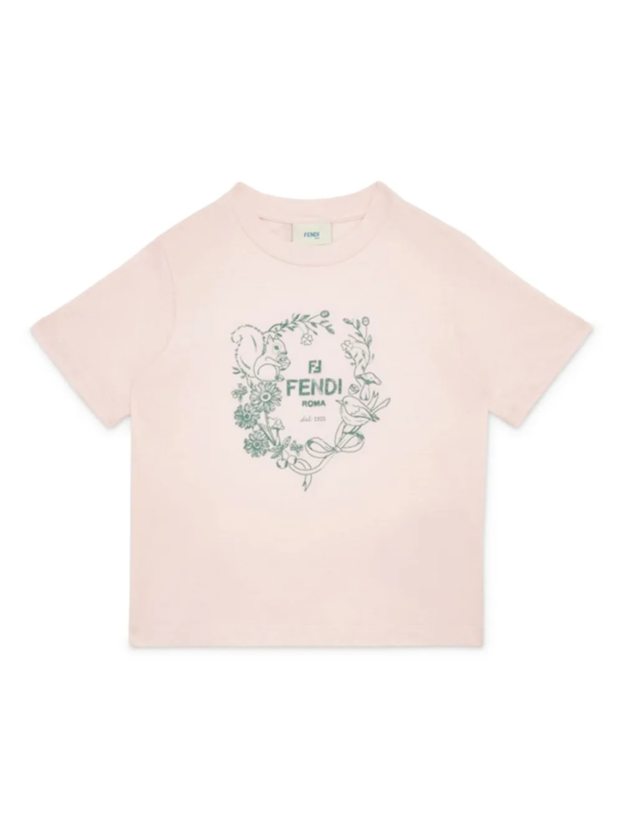 

Футболка с логотипом Fendi Kids, розовый