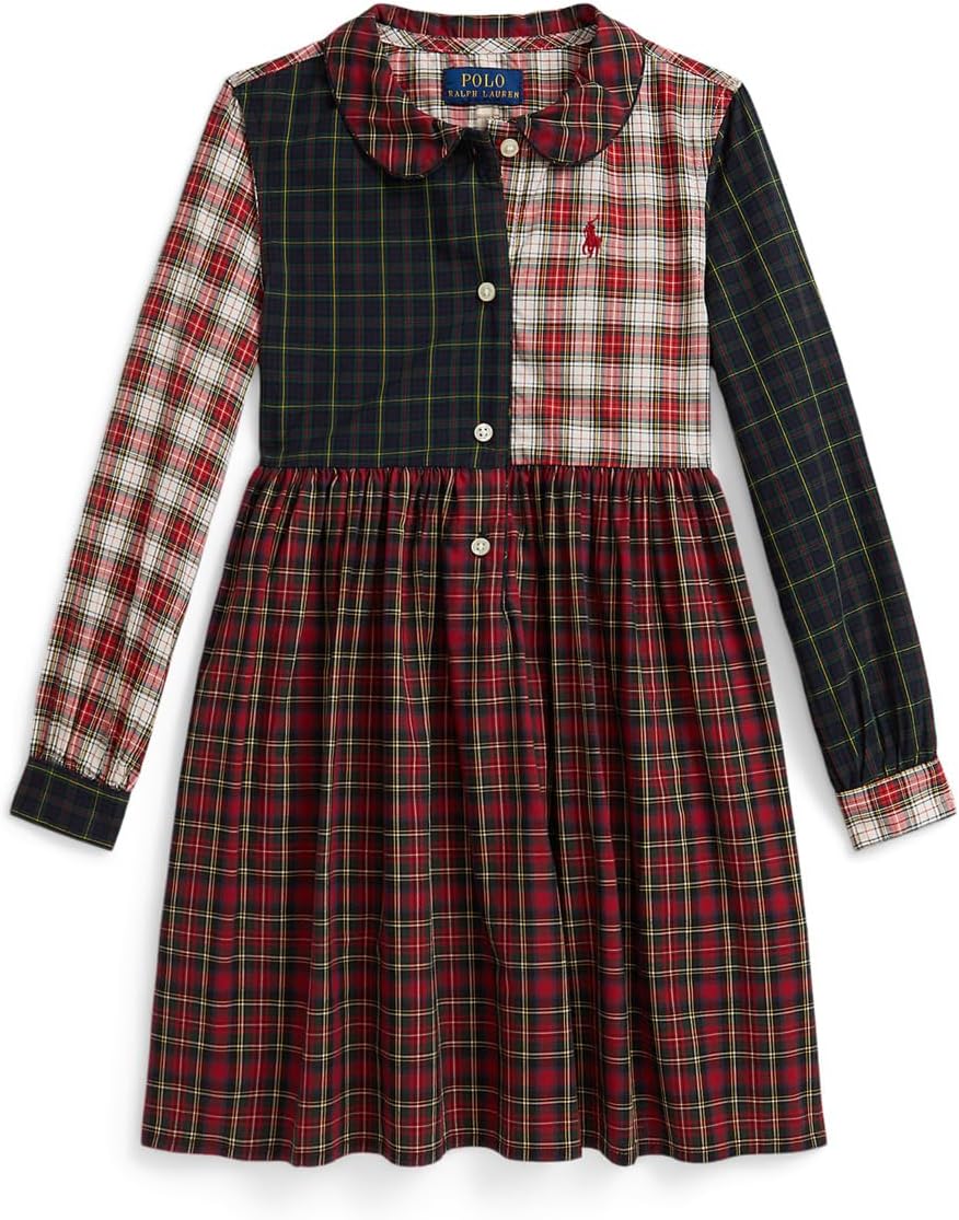 

Платье-рубашка из хлопкового поплина в клетку Polo Ralph Lauren Kids, Multi
