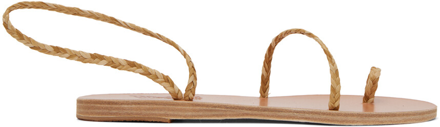 Бежевые сандалии Eleftheria Ancient Greek Sandals, Legno