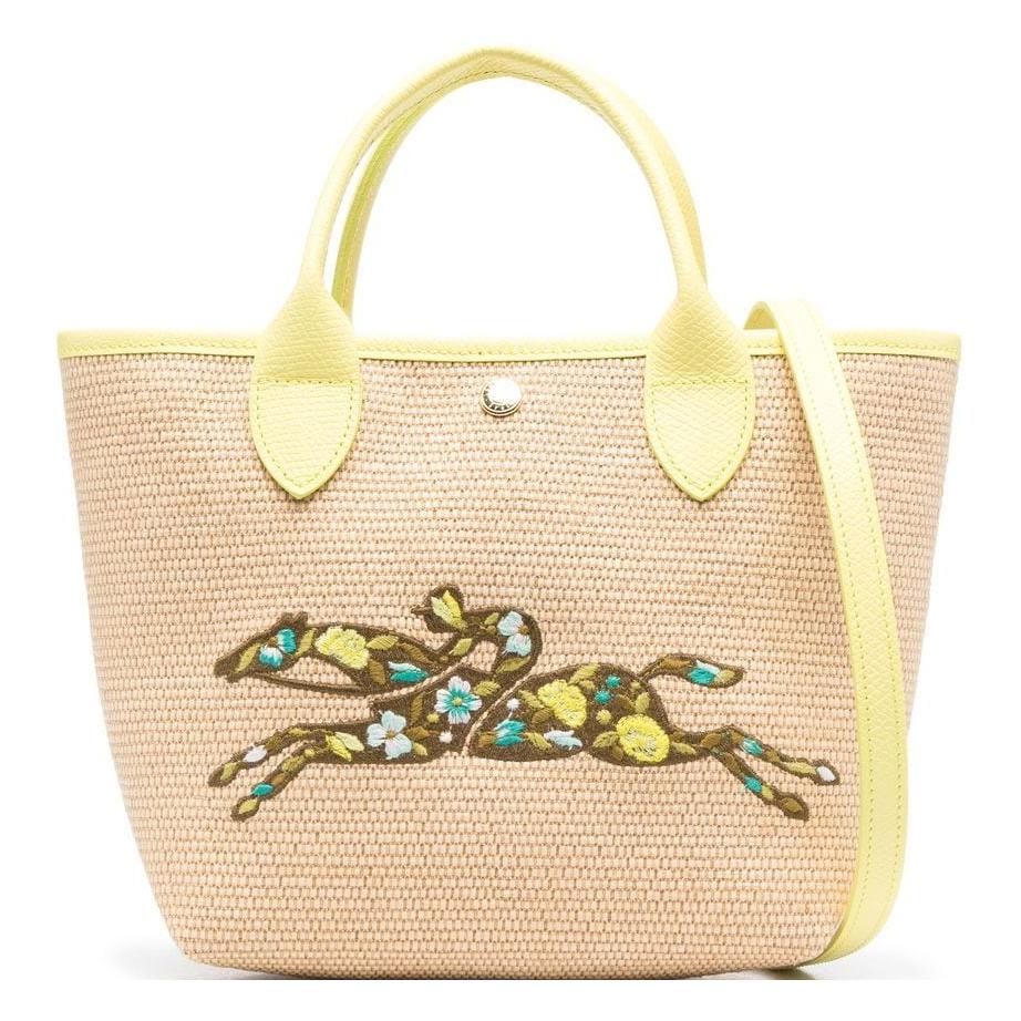 

Сумка-шопер из холста, Холщовая сумка, Женская желтая сумка через плечо Trumpets LONGCHAMP