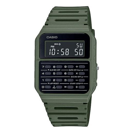 

Часы CASIO Quartz Waterproof Sports Unisex Mens GrayGreen Digital, зеленый