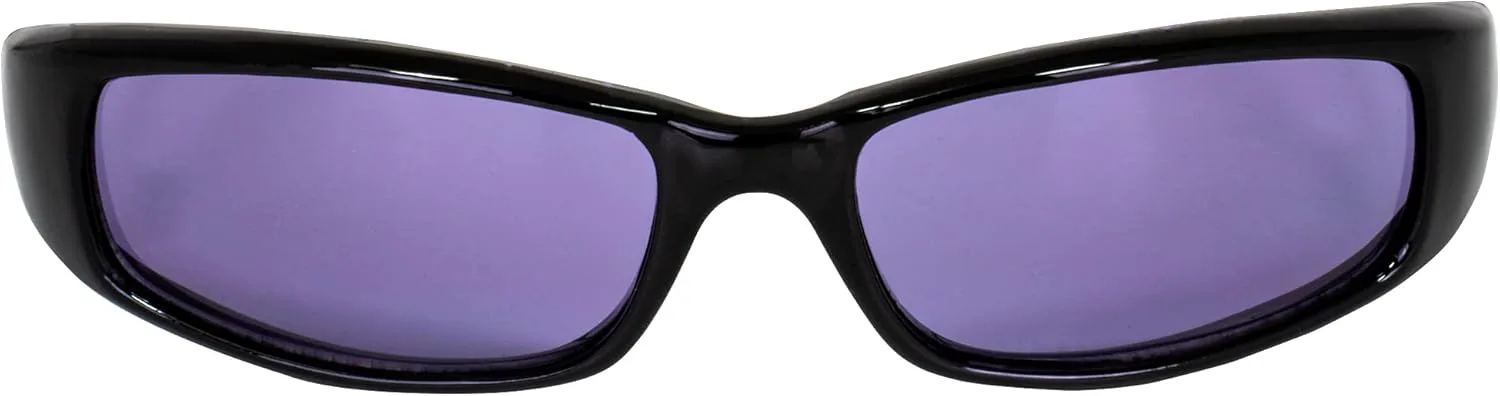 

2 пары солнцезащитных очков MF Eyewear Bad Attitude Cool Wraparound Motorcycle Sunglasses в черной оправе с прозрачными и фиолетовыми линзами, Clear & Purple